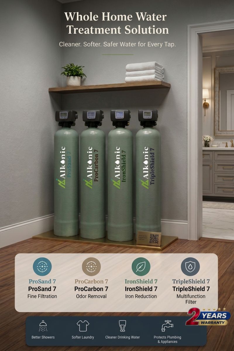 Clean pure water flowing from filter
