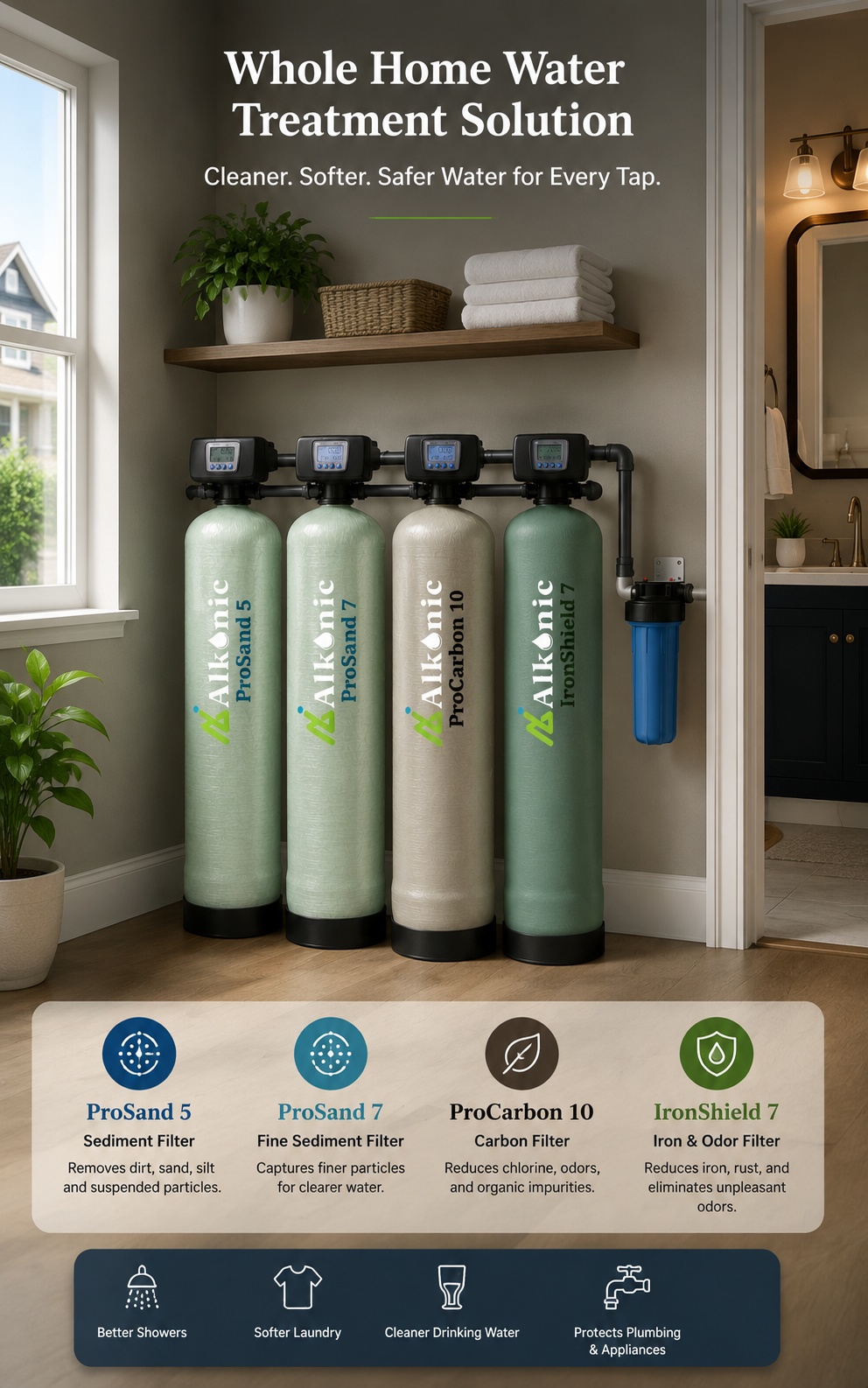 Clean pure water flowing from filter